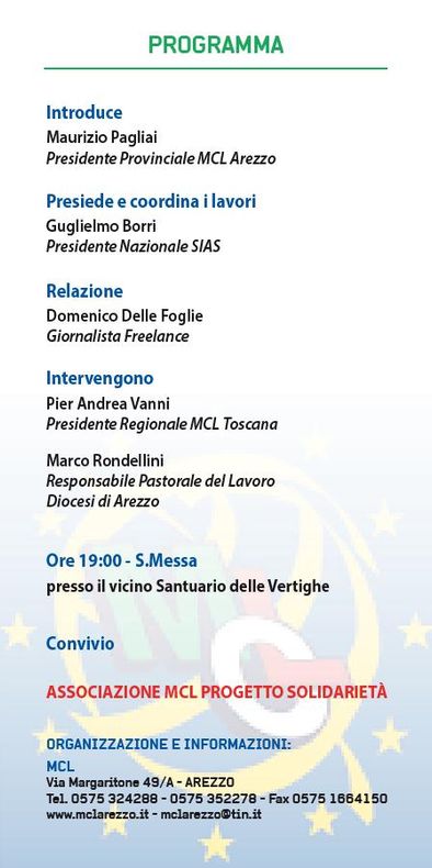 Eventi M.C.L. Movimento Cristiano Lavoratori Congressi Feste